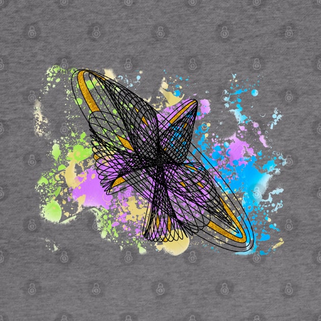 Harmonic Montion Freedom | Abstract Geometric Paint Splash Faux Glitter by aRtVerse